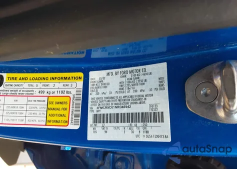 2022 Ford Bronco Sport Outer Banks z USA, uszkodzony, nr VIN 3FMCR9C61NRD46942